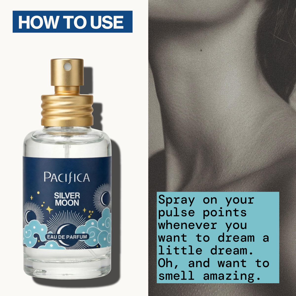 Close-up of Pacifica Silver Moon Perfume spray nozzle