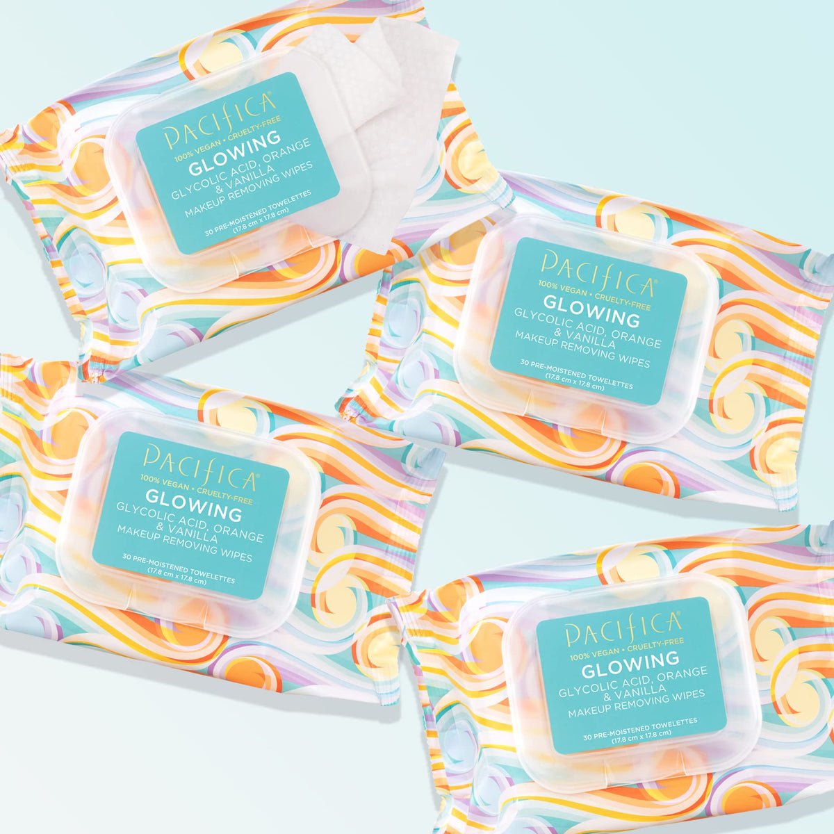 Close-up of Pacifica Vegan Face Cleansing Wipe texture