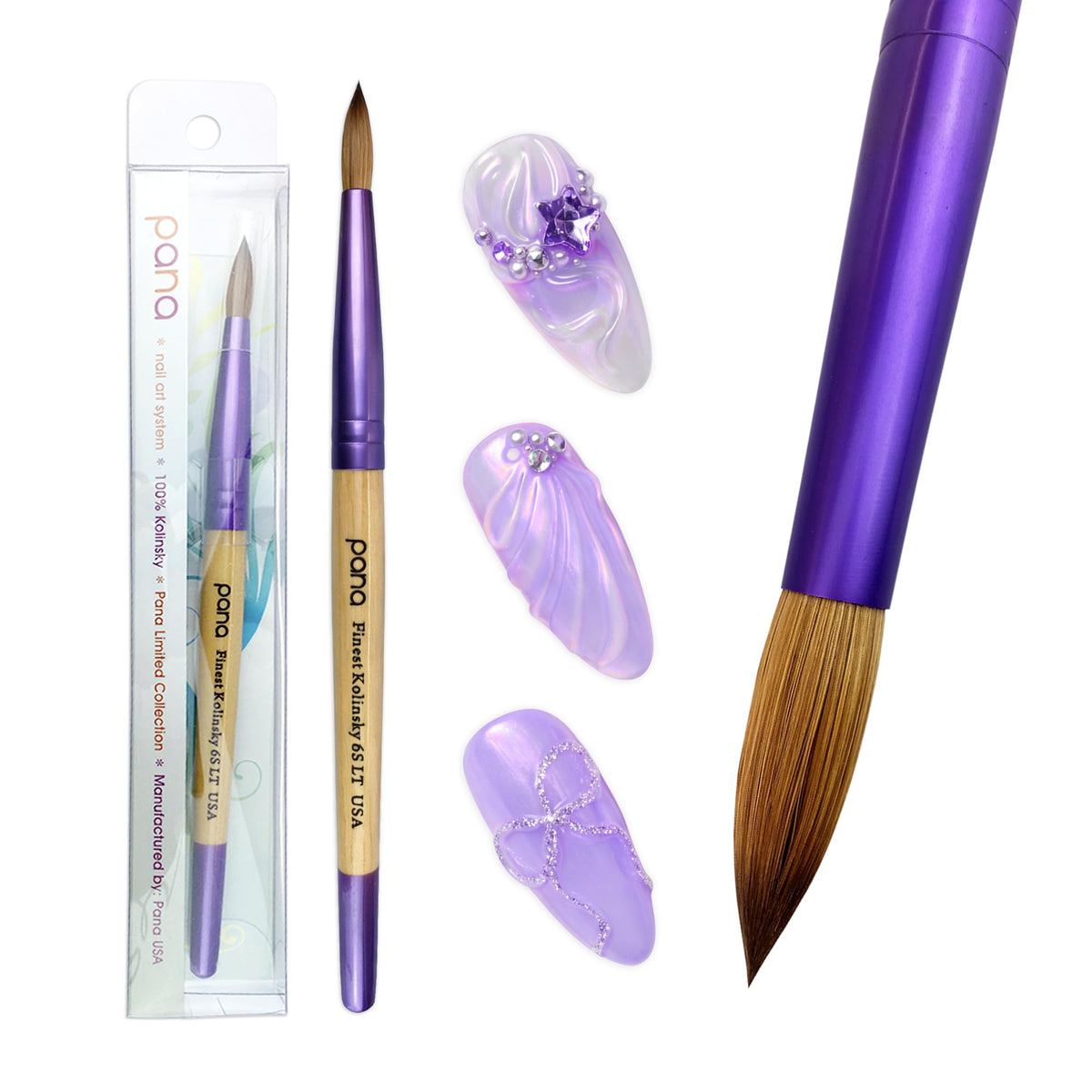 Close-up of PANA Acrylic Nail Brush bristles