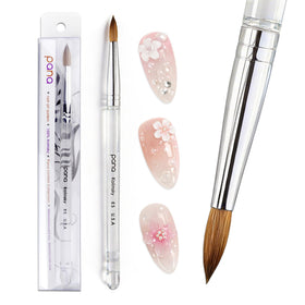 Close-up of PANA Kolinsky Nail Brush tip size 8