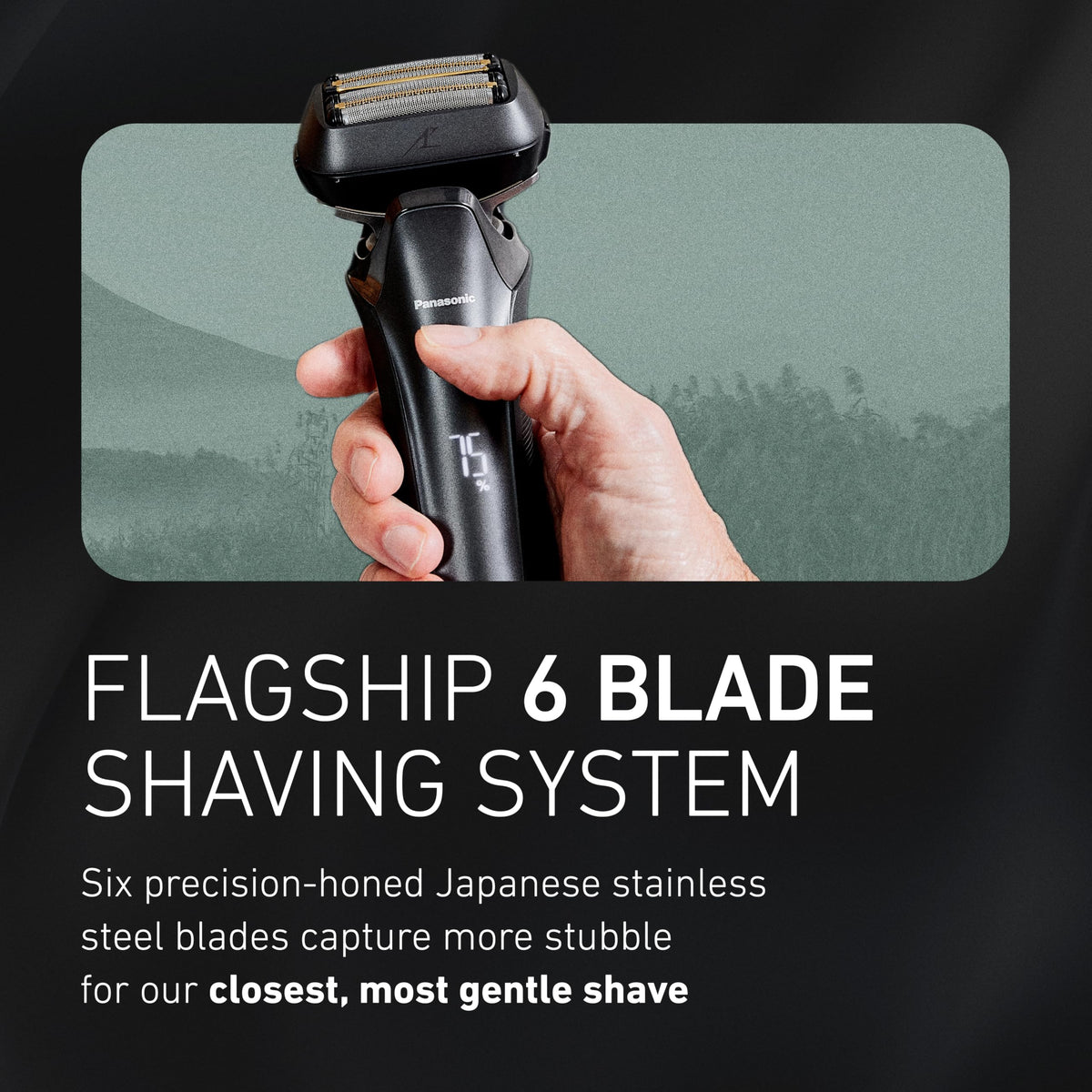 Close-up of Panasonic ARC6 Electric Razor blades