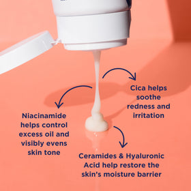 Close-up of PanOxyl PM Moisturizer texture on hand