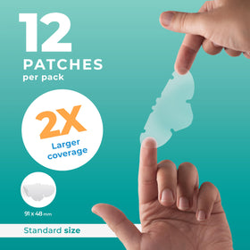 Close-up of PatchRx Pimple Patches on skin