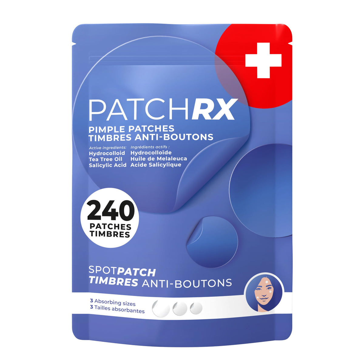 Close-up of PatchRx Pimple Patches showing hydrocolloid material