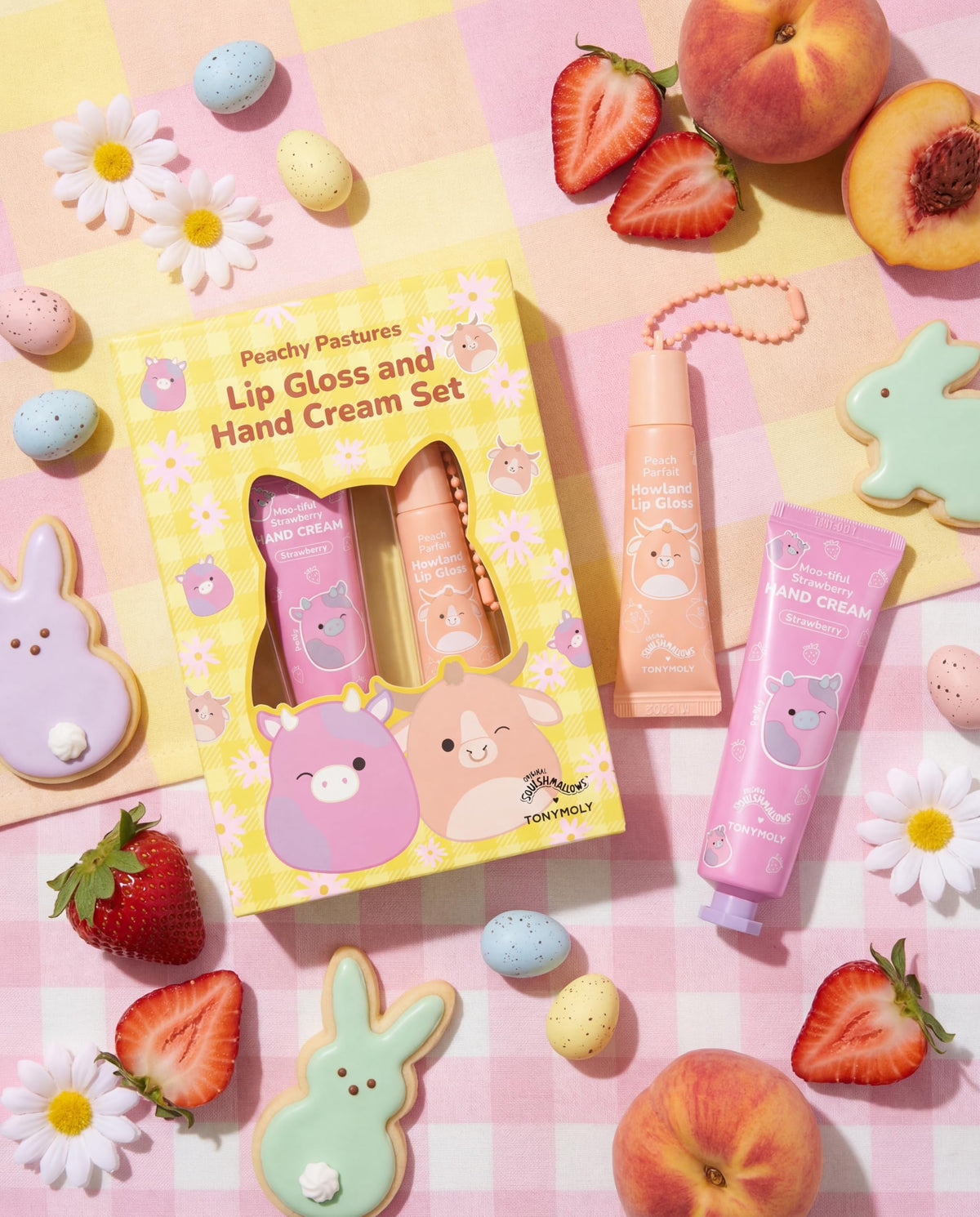 Close-up of Patty the cow Strawberry Hand Cream tube