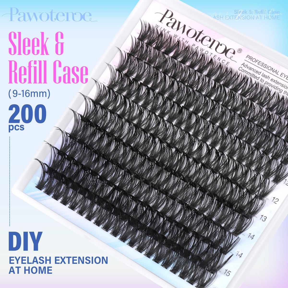 Close-up of Pawotence Lash Clusters showcasing individual lashes
