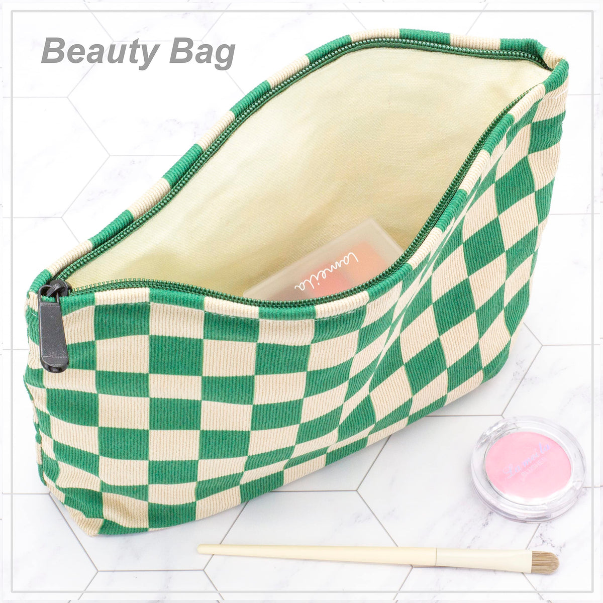 Close-up of PAZIMIIK Makeup Bag zipper detail