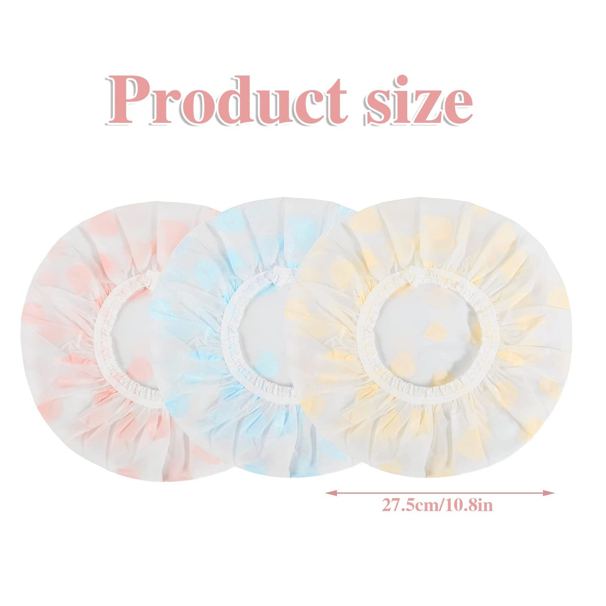 Close-up of Pengxiaomei shower cap showing elastic band design