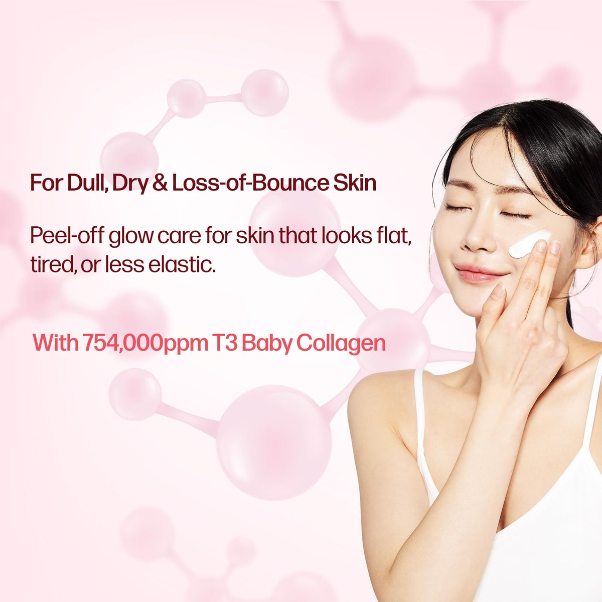 Close-up of PESTLO Baby Collagen Glow Mask texture