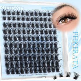 Close-up of PHKERATA eyelash clusters showing texture