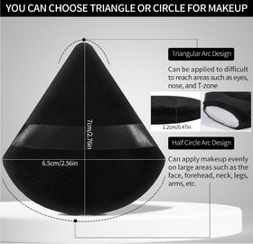 Close-up of Pimoys Triangle Makeup Puff showing the soft texture