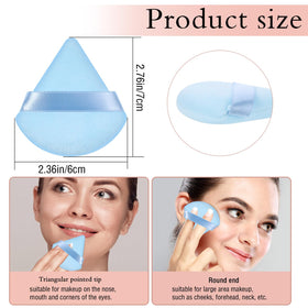 Close-up of Pimoys triangle makeup sponge showing texture
