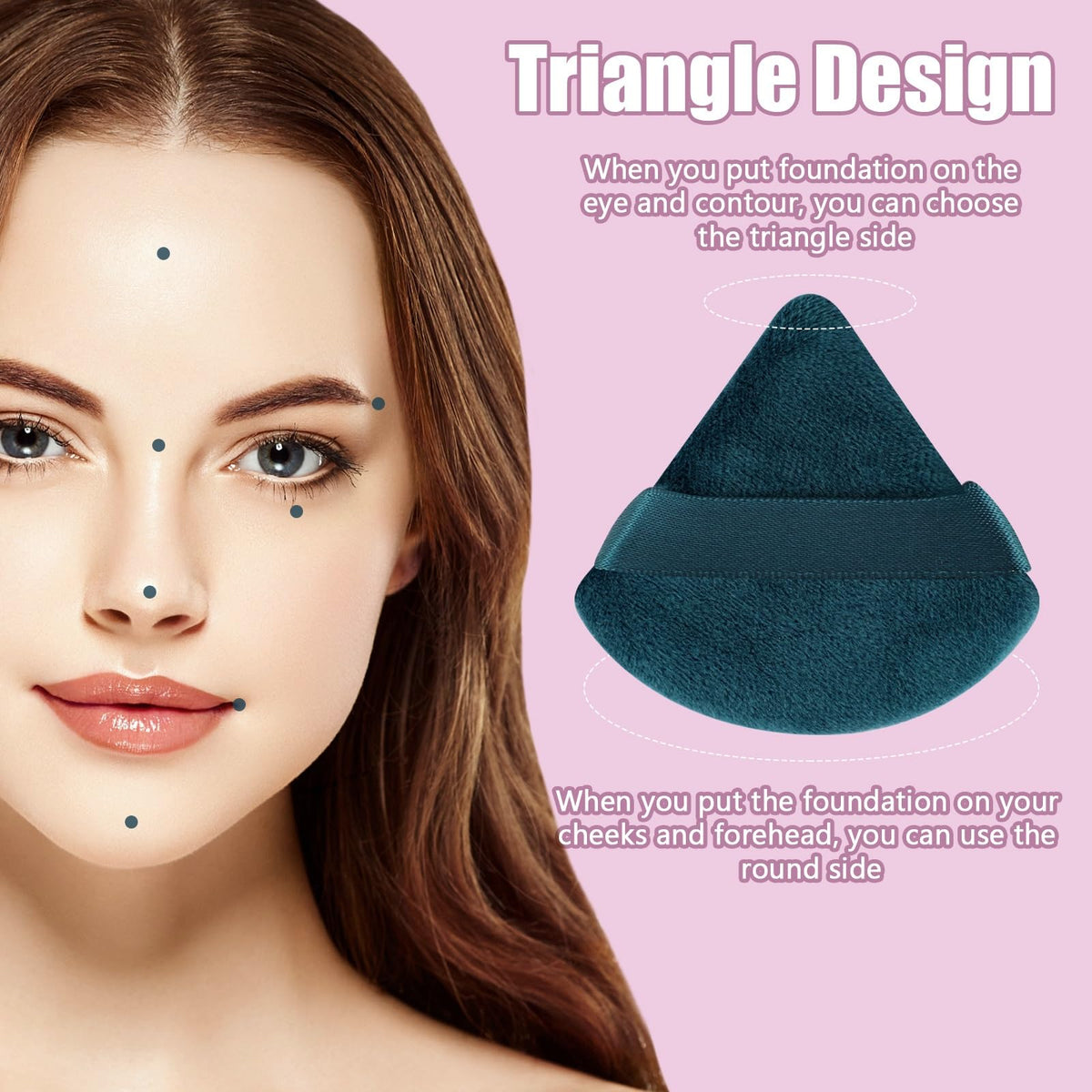 Close-up of Pimoys Triangle Makeup Sponges showing texture