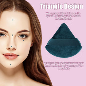 Close-up of Pimoys Triangle Makeup Sponges showing texture