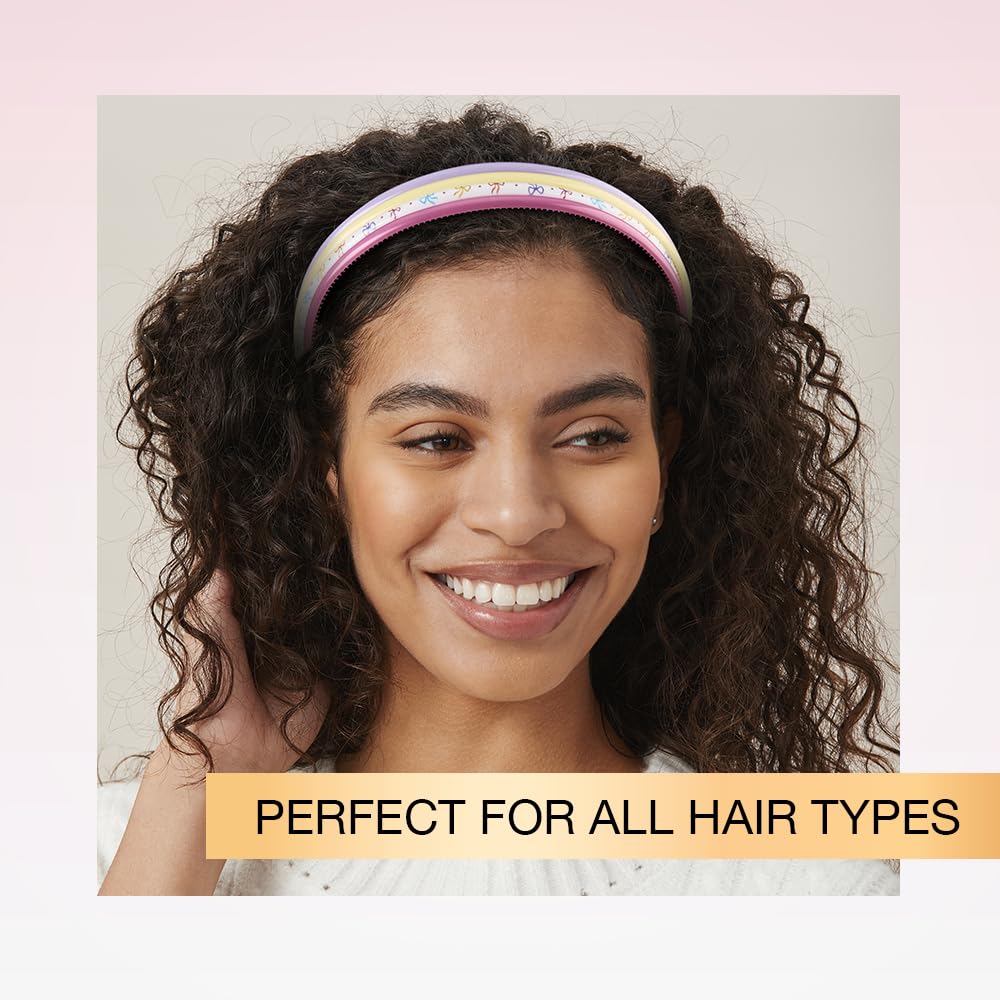 Close-up of pink headband from Conair Scunci set