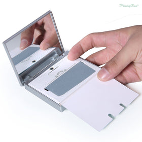 Close-up of PleasingCare bamboo charcoal blotting paper sheet