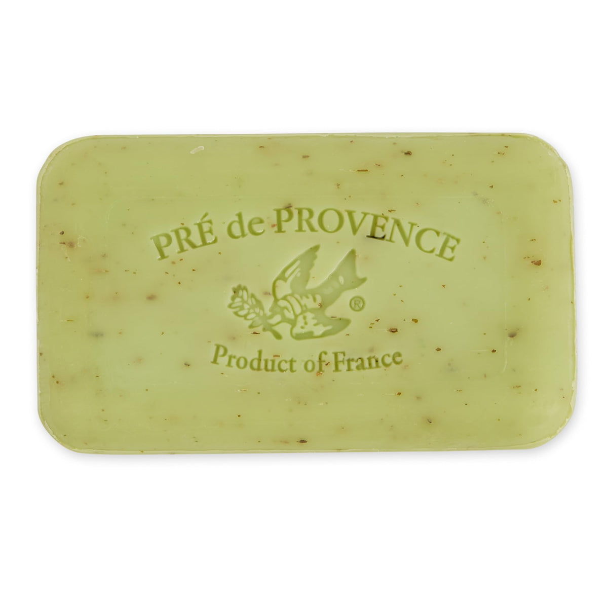 Close-up of Pre de Provence Lime Zest soap bar texture