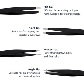 Close-up of precision slanted tweezers from Basics