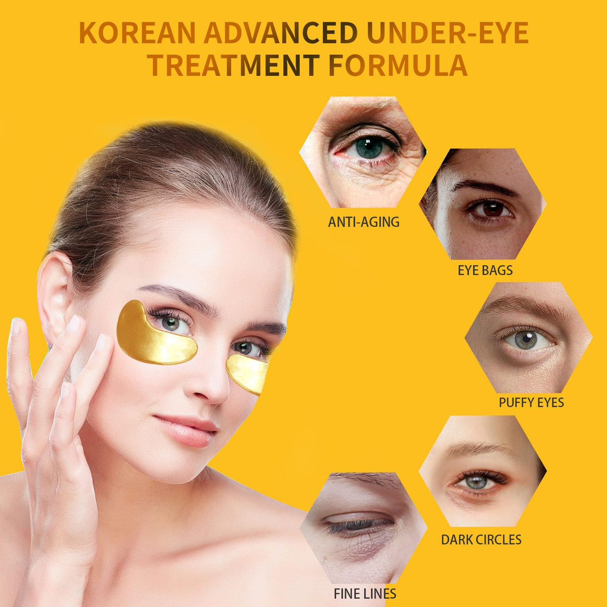 Close-up of Prenawina Under Eye Patches with gold colour