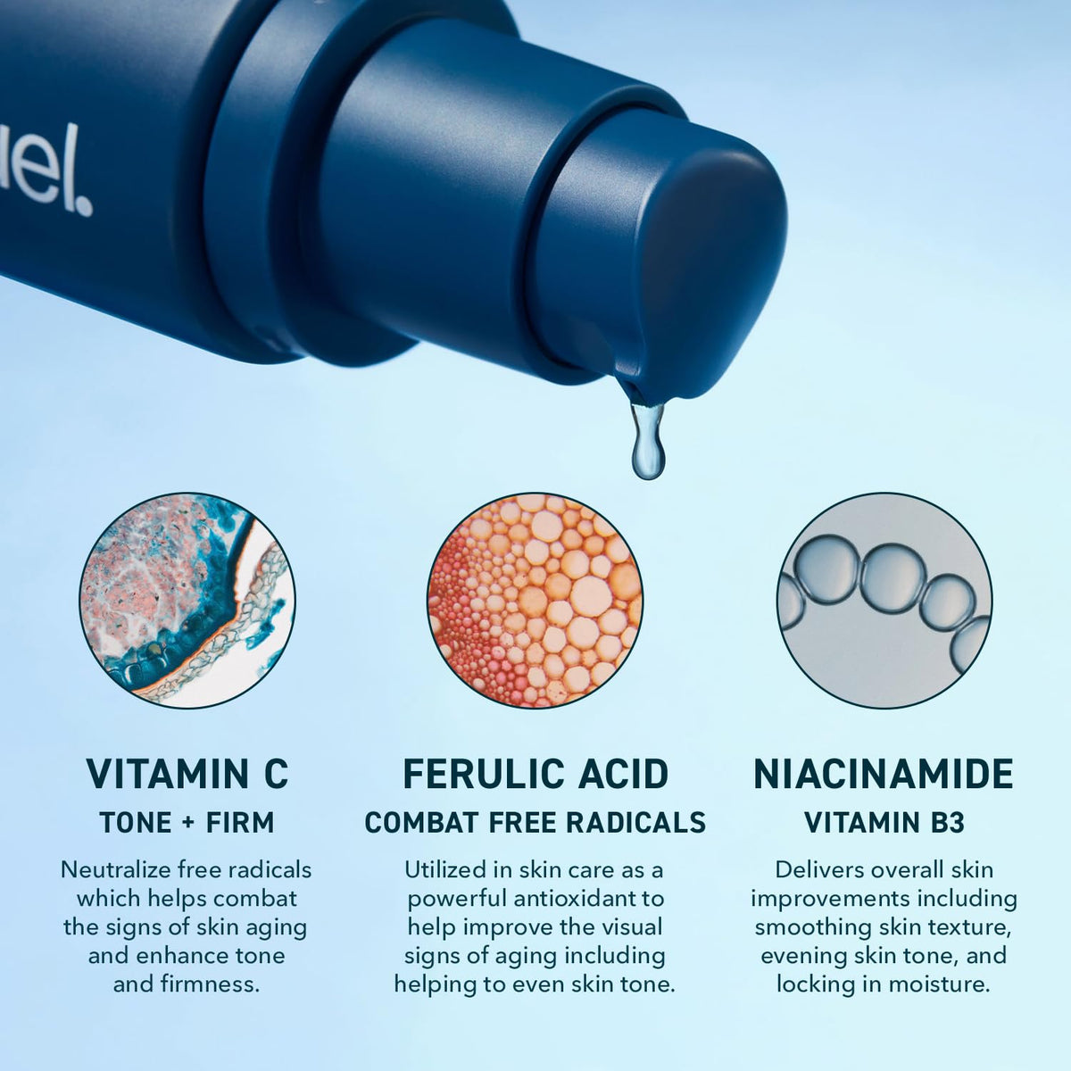 Close-up of Prequel Lucent-C Vitamin C Serum ingredients