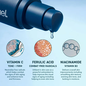 Close-up of Prequel Lucent-C Vitamin C Serum ingredients