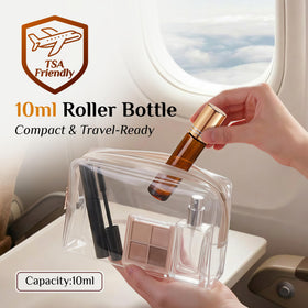 Close-up of PrettyCare roller bottle showing leak-proof design