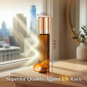 Close-up of PrettyCare roller bottle with stainless steel roller ball