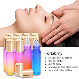Close-up of PrettyCare stainless steel roller ball in a bottle