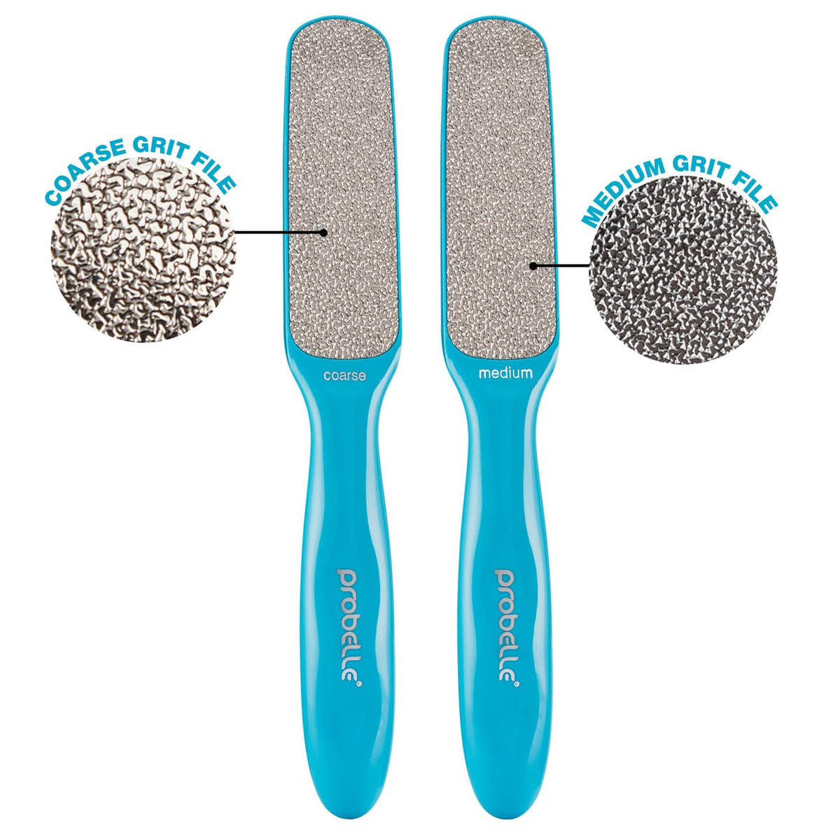 Close-up of Probelle foot file showing nickel surface