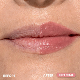 Close-up of PROMETICS PrimeLip Plumping Lip Balm Soft Petal tip