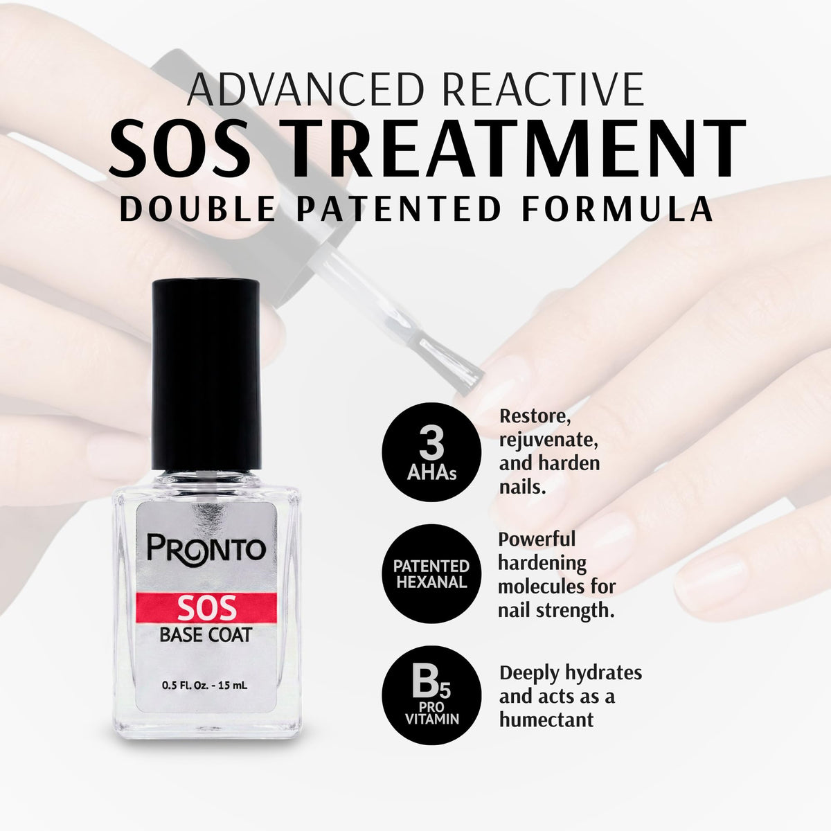 Close-up of Pronto pure acetone bottle in the kit
