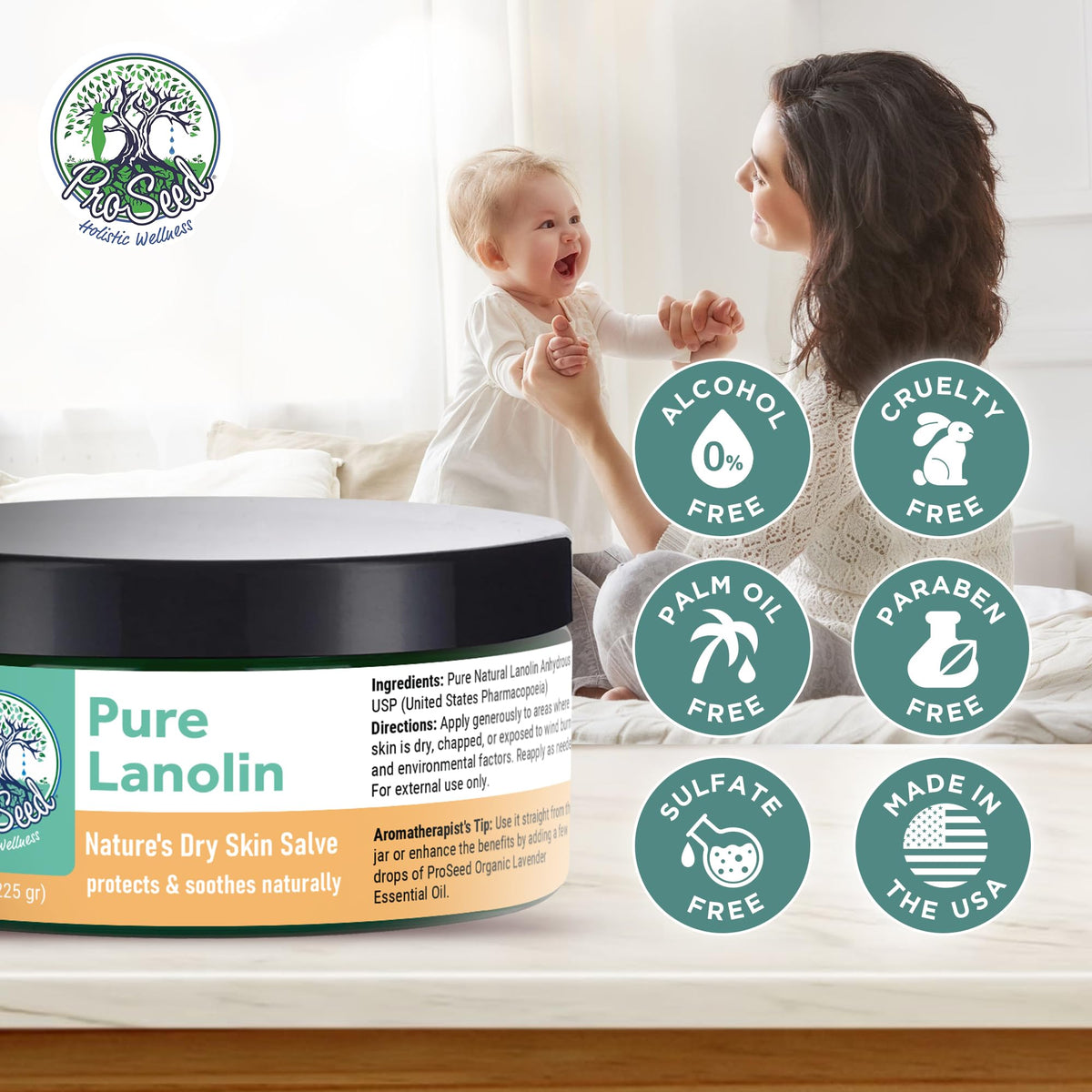 Close-up of ProSeed Holistic Wellness Pure Lanolin Cream texture