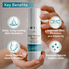 Close-up of pump mechanism on SUN COAST SCIENCES Total Package Serum