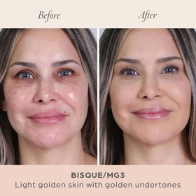 Close-up of PÜR MINERALS foundation texture on skin