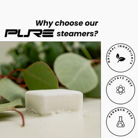 Close-up of Pure Athlete Shower Steamer tablet