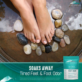 Close-up of Purely Northwest Tea Tree & Peppermint Foot Soak ingredients