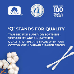 Close-up of Q-tips Cotton Swabs soft cotton tip