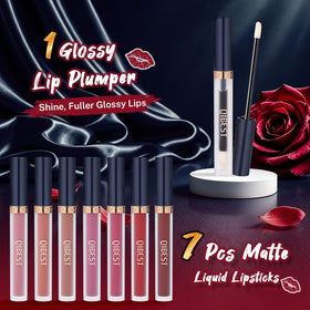 Close-up of QiBest matte lipstick shades in various colours