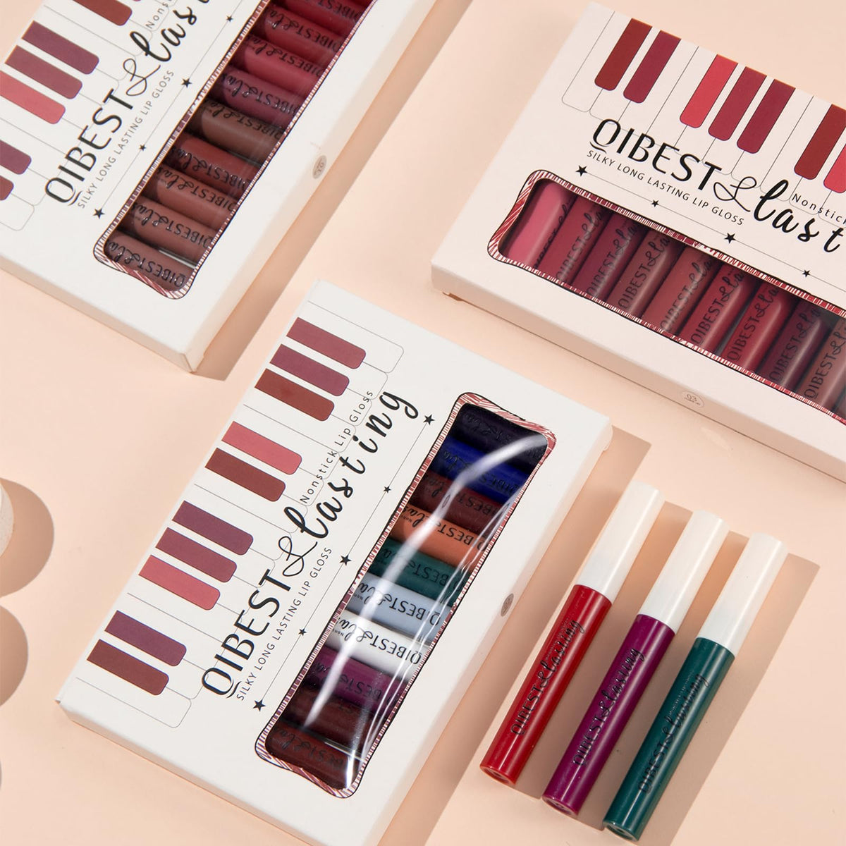 Close-up of QiBest Velvet Matte Liquid Lipstick texture