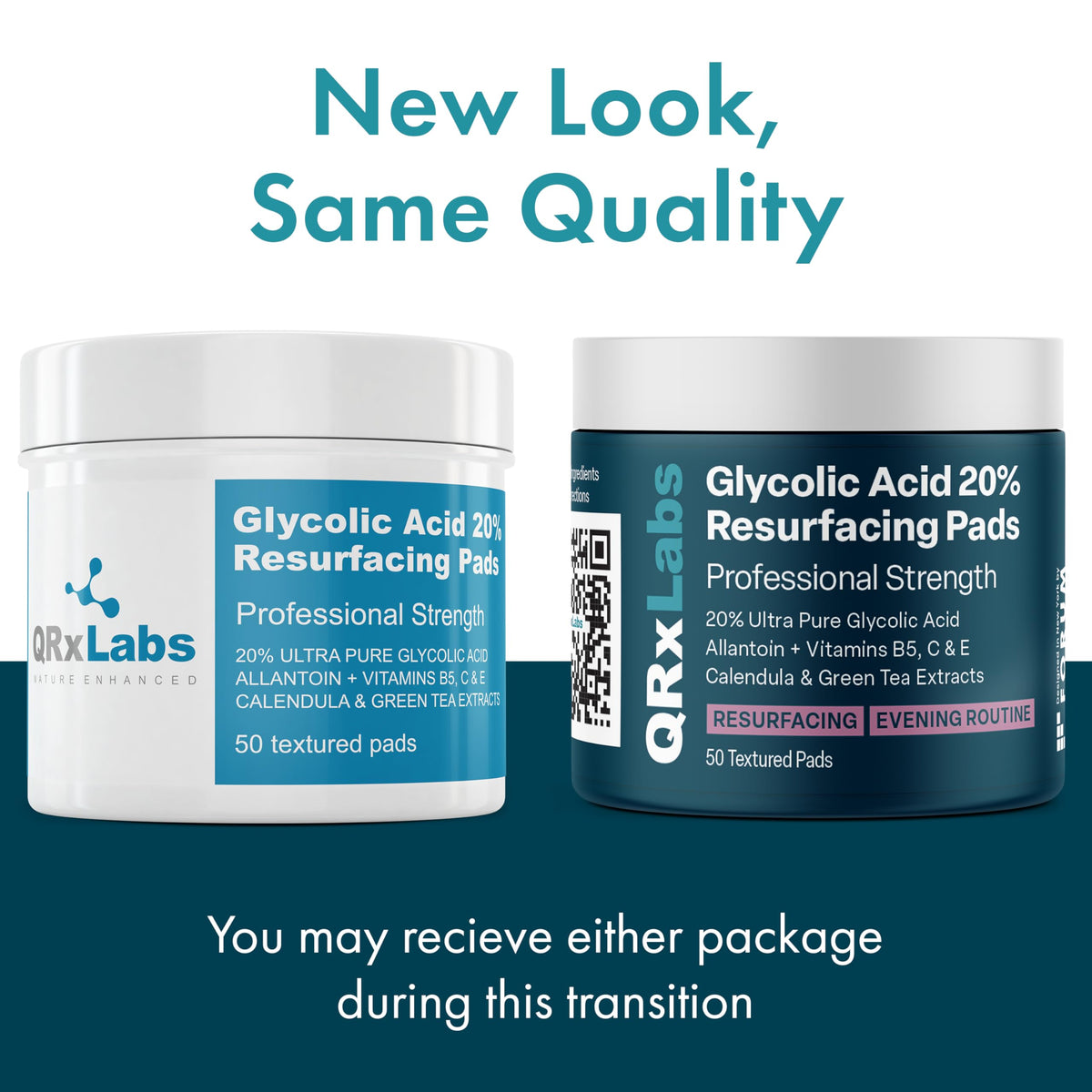 Close-up of QRxLabs Glycolic Acid Pads with textured surface