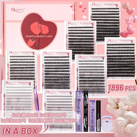 Close-up of QUAFFLY false lashes in various styles