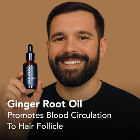 Close-up of quality Mane Beard Care Oil bottle