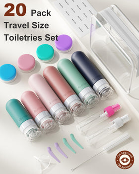 Close-up of Quatish silicone bottles in various sizes
