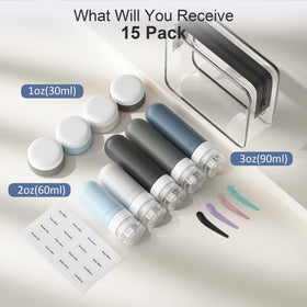 Close-up of Quatish silicone bottles with 3-layer leakproof lid design