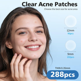 Close-up of QUSTERE Pimple Patch applied on skin
