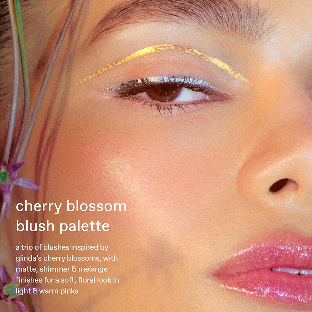 Close-up of r.e.m. beauty Cherry Blossom Blush Palette showing Lovelier shade