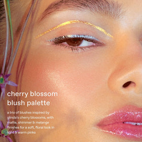 Close-up of r.e.m. beauty Cherry Blossom Blush Palette showing Lovelier shade