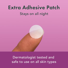 Close-up of Rael Miracle Overnight Spot Cover Patch on skin