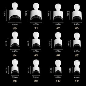 Close-up of Ranrose French Nail Tips showing different sizes
