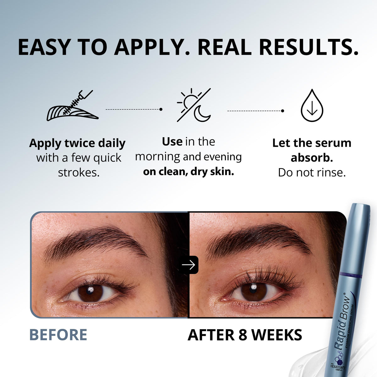 Close-up of RapidBrow Eyebrow Serum brush applicator